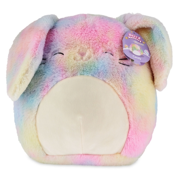 12" Fuzzamallow Cotton Candy Colored Bunny - "Candy" Limited Easter Edition Squi - Picture 4 of 16
